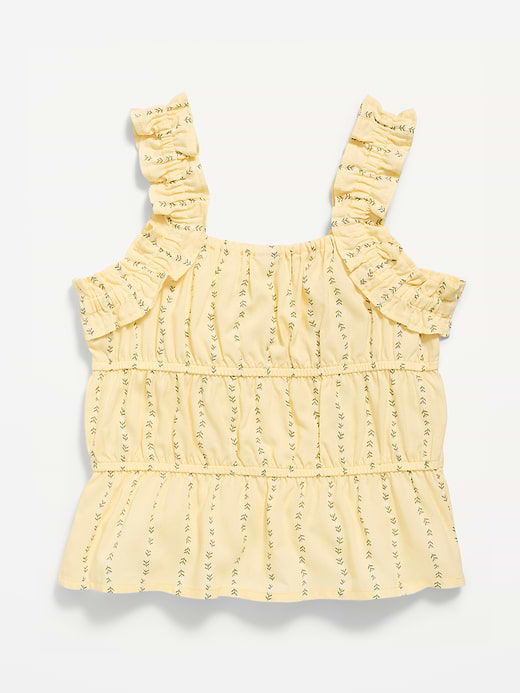 Old Navy Printed Sleeveless Ruffled Top for Girls — photo 4