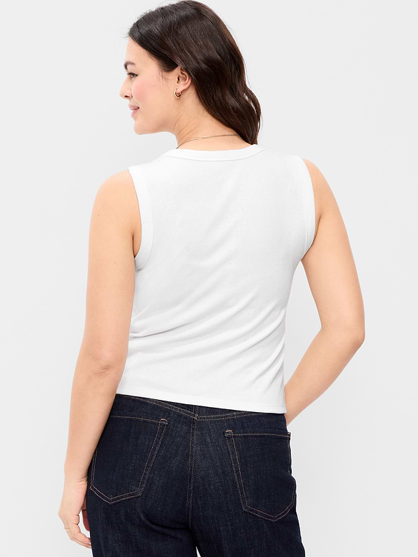 Old Navy Snug Crop V-Neck Ribbed Tank Top — photo 7