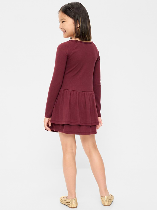 Old Navy Fitted Long-Sleeve Ruffled Dress for Girls — photo 3