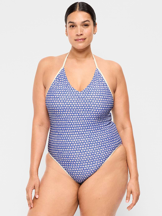 Old Navy Pique V-Neck Halter Swimsuit — photo 8