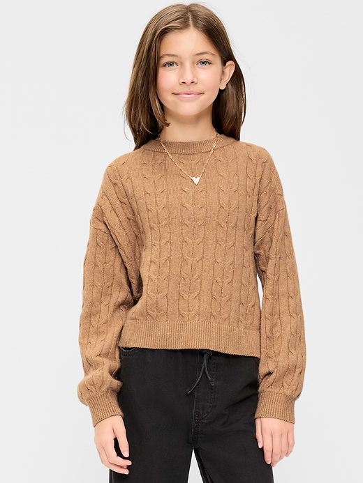 Old Navy Long-Sleeve Cable-Knit Sweater for Girls — photo 1