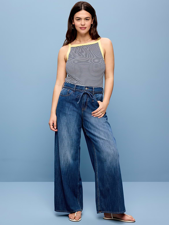 Old Navy High-Waisted Drapey Wide-Leg Jeans — photo 7