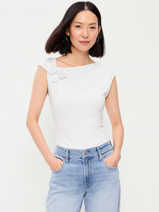 Old Navy Gathered-Shoulder Rosette Top — photo 1