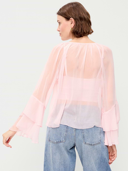 Old Navy Sheer Chiffon Bell-Sleeve Top — photo 3