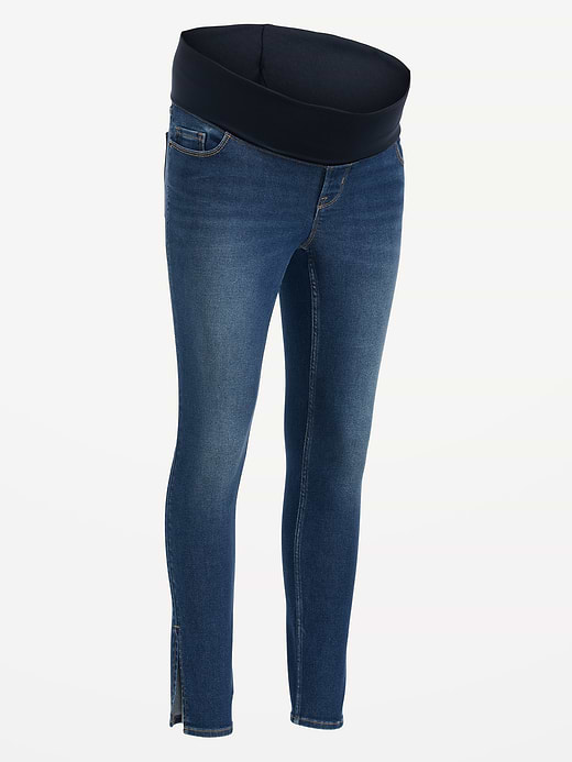 Old Navy Maternity Rollover-Panel 360° Stretch Super-Skinny Jeans — photo 5