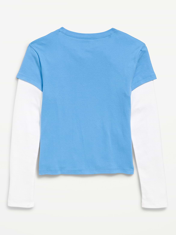 Old Navy Fitted 2-in-1 Graphic T-Shirt for Girls — photo 4