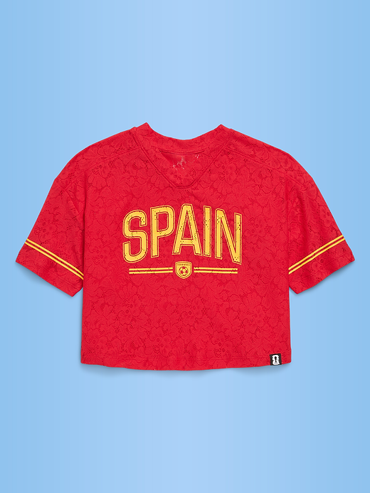 Old Navy FIFA World Cup 26™ Germany Boxy Lace V-Neck T-Shirt for Girls — photo 1