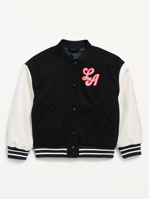 Old Navy Letterman Bomber Jacket for Girls — photo 1
