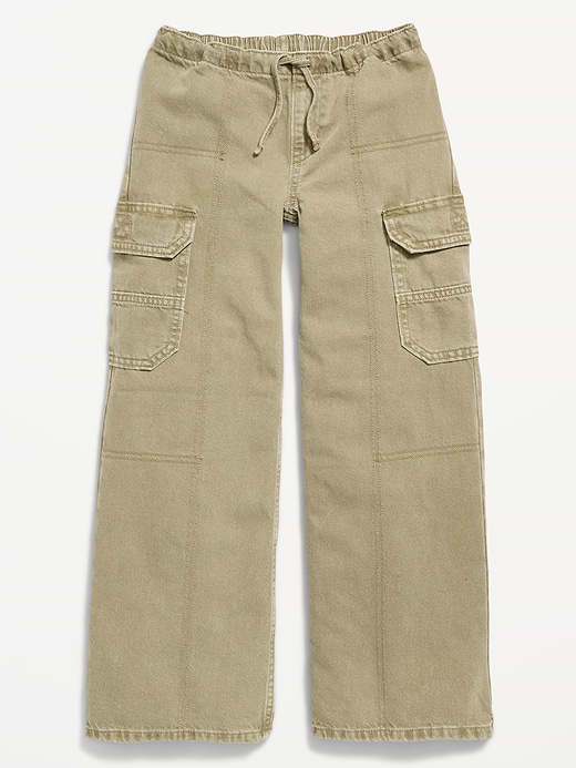 Old Navy Pull-On Low-Rise Super Baggy Wide-Leg Cargo Jeans for Girls — photo 5
