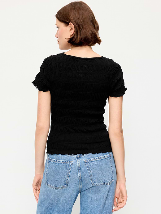 Old Navy Slit-Neck Smocked Top — photo 3