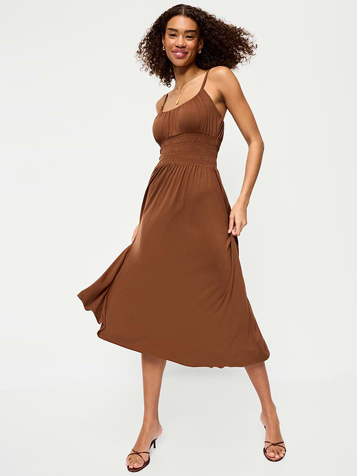 Old Navy Fit & Flare Jersey Smocked-Waist Midi Dress — photo 4