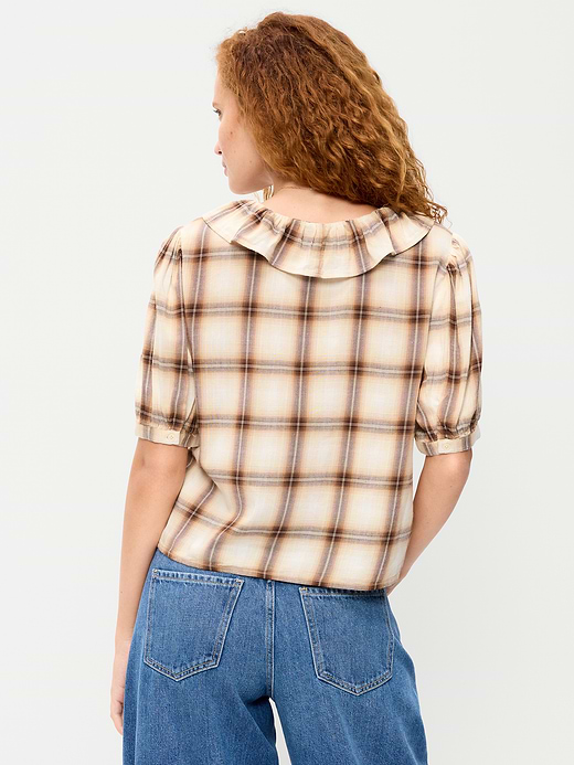 Old Navy Ruffle Collar Tie-Front Top — photo 3