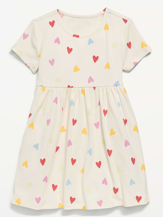 Old Navy Short-Sleeve Ribbed Graphic Dress for Toddler Girls — photo 1