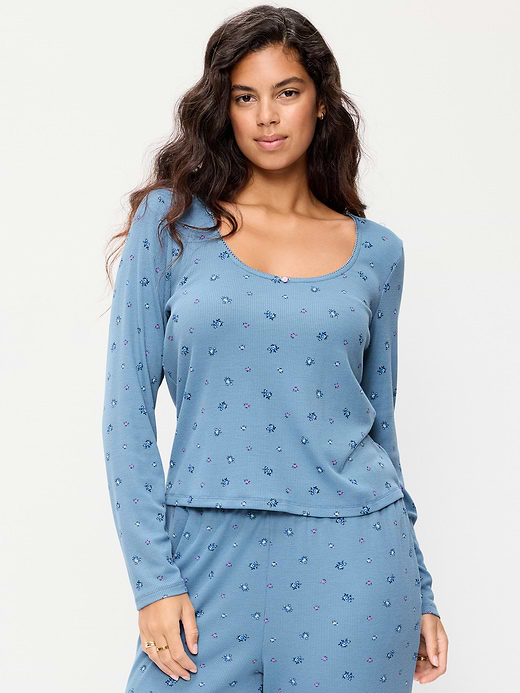 Old Navy Waffle-Textured Long-Sleeve Pajama Top — photo 5