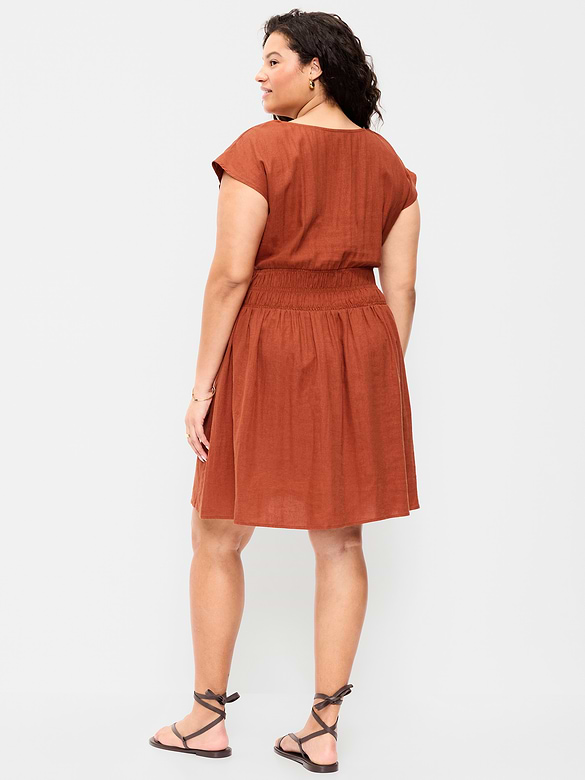 Old Navy Smocked-Bodice Fit & Flare Mini Dress — photo 10