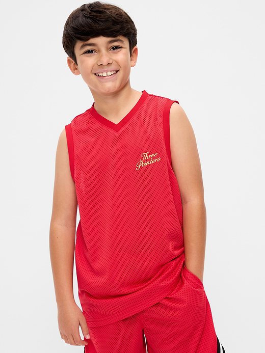 Old Navy Mesh Graphic Basketball Tank Top for Boys — photo 1