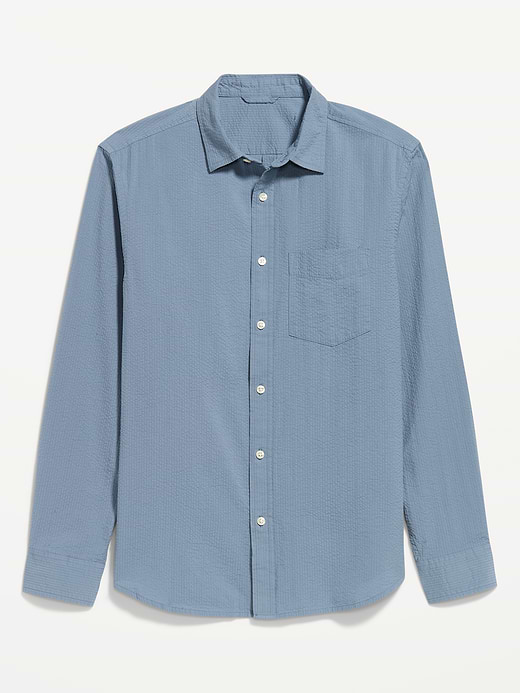 Old Navy Long-Sleeve Seersucker Pocket Shirt — photo 5