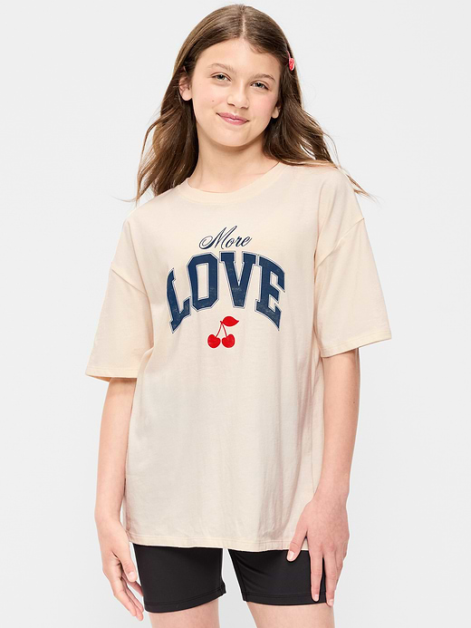 Old Navy Oversized Short-Sleeve Graphic Tunic T-Shirt for Girls — photo 1