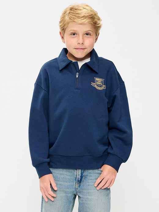 Old Navy Oversized Collared Fleece Quarter-Zip for Boys — photo 1