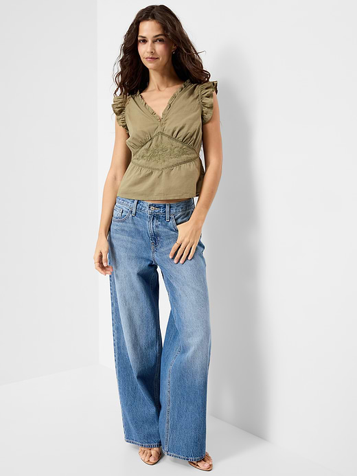Old Navy Flutter-Sleeve Embroidered Top — photo 4
