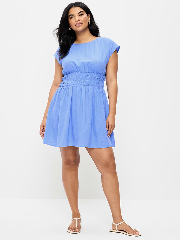 Old Navy Smocked-Bodice Fit & Flare Mini Dress — photo 7