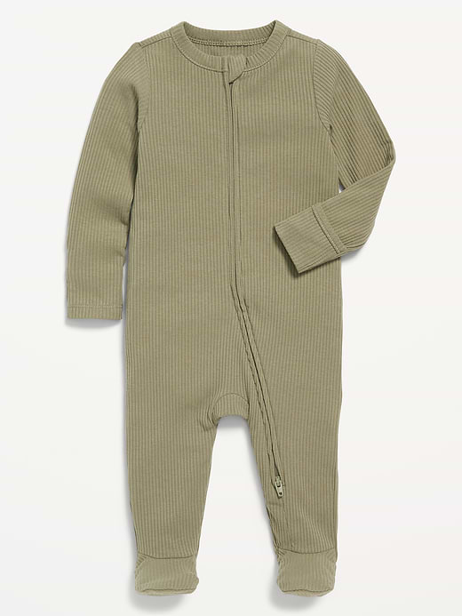 Old Navy Ribbed 2-Way-Zip Sleep & Play Footed One-Piece for Baby — photo 1