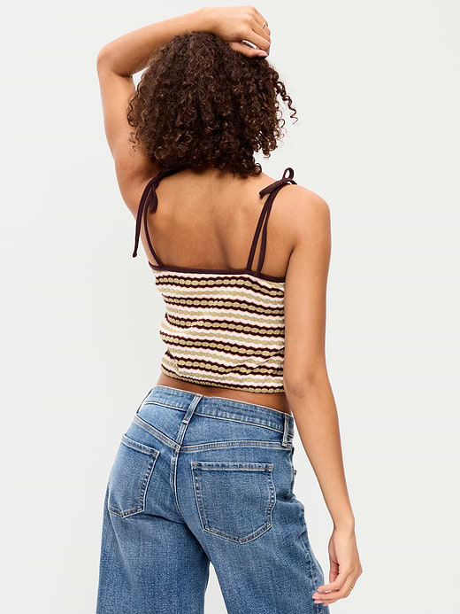 Old Navy Sleeveless Pointelle Tie-Strap Tank Top — photo 3