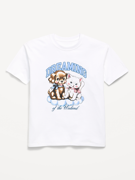 Old Navy Oversized Short-Sleeve Graphic Tunic T-Shirt for Girls — photo 1