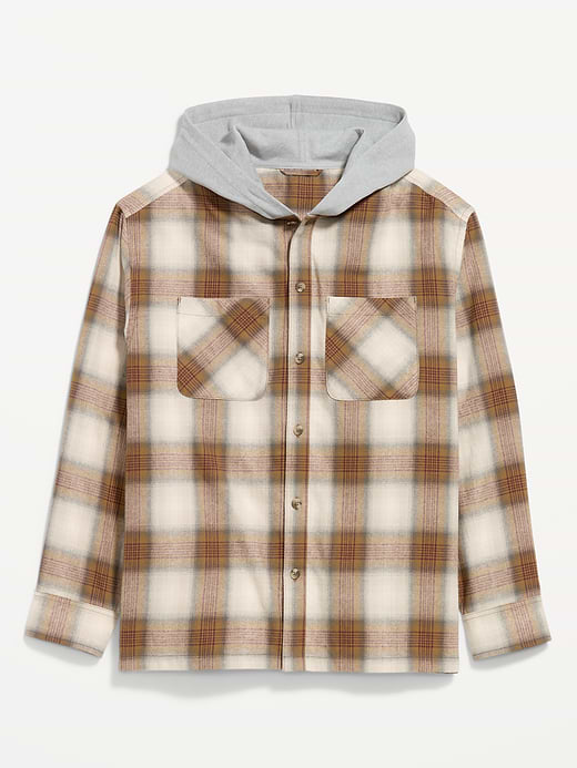 Old Navy Long-Sleeve Flannel Hooded Shirt — photo 5