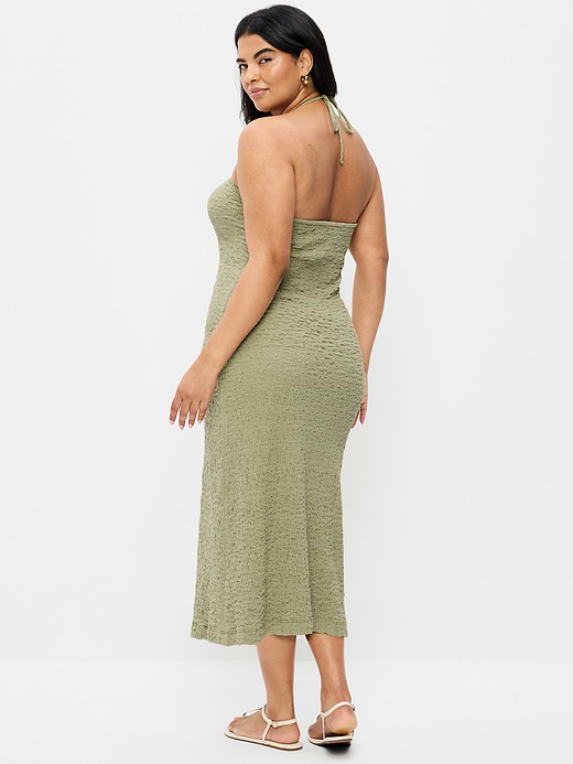 Old Navy Beaded Halter-Neck Textured Midi Dress — photo 7