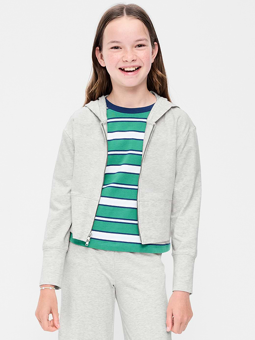 Old Navy Fitted Cropped 2-Way-Zip Hoodie for Girls — photo 1