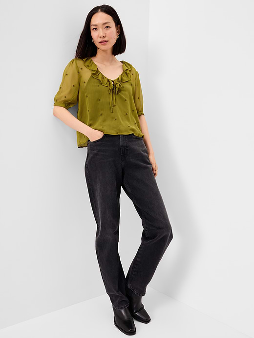 Old Navy Ruffle Collar Tie-Front Top — photo 4