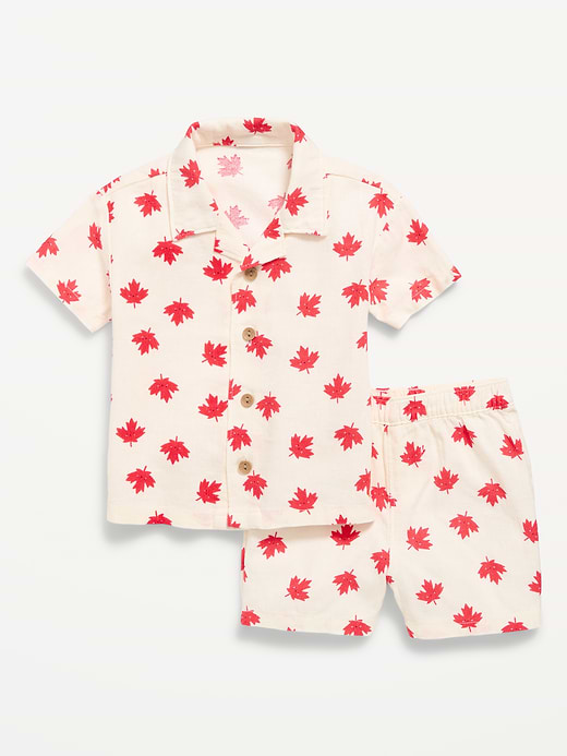 Old Navy Short-Sleeve Linen-Blend Shirt and Shorts Set for Baby