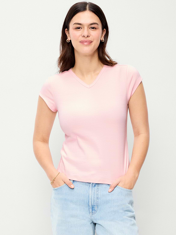 Old Navy Snug High V-Neck T-Shirt — photo 7
