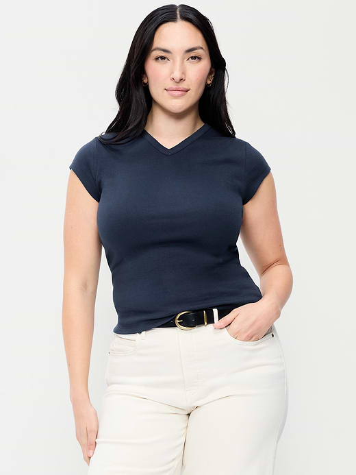 Old Navy Snug High V-Neck T-Shirt — photo 7