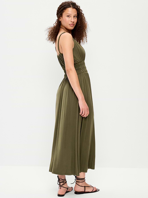 Old Navy Fit & Flare Jersey Smocked-Waist Midi Dress — photo 3