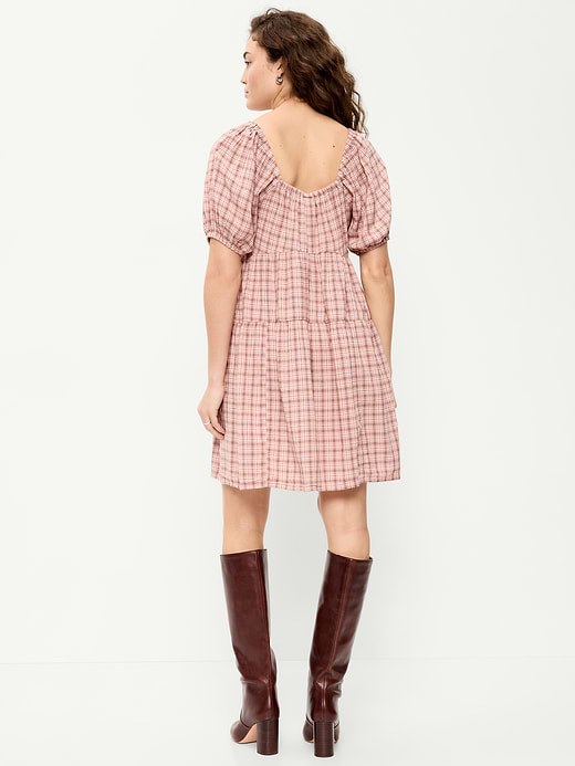 Old Navy Puff-Sleeve Smocked Mini Swing Dress — photo 3