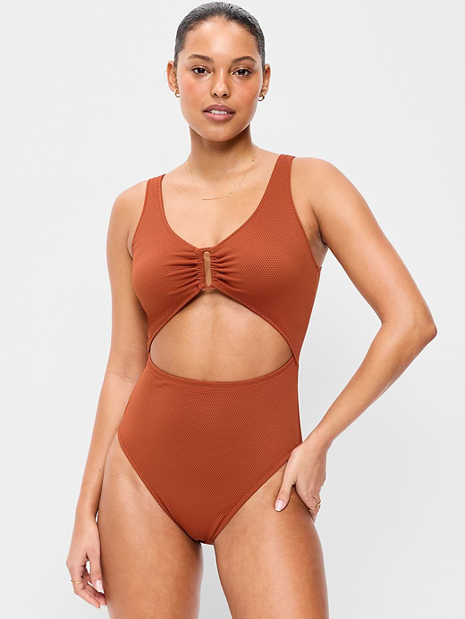 Old Navy Textured One-Piece Cut-Out Swimsuit — photo 1