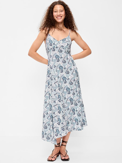 Old Navy Fit & Flare Tie-Back Asymmetrical Midi Dress — photo 1