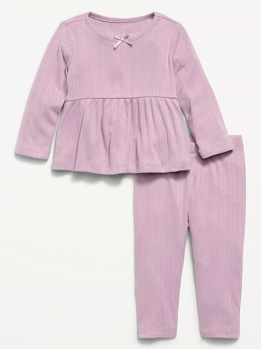 Old Navy Long-Sleeve Pointelle-Knit Top and Pants Set for Baby — photo 1