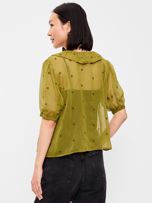 Old Navy Ruffle Collar Tie-Front Top — photo 3