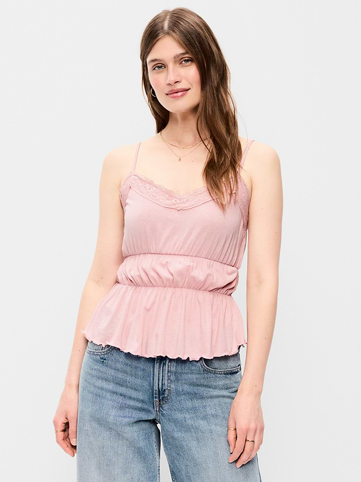 Old Navy Lace-Trim Smocked-Waist Tank Top — photo 1