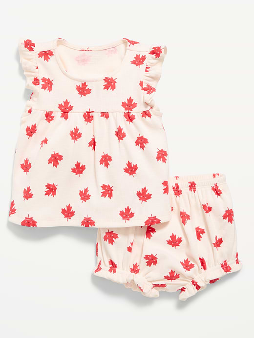 Old Navy Ribbed Flutter-Sleeve Top and Shorts Set for Baby