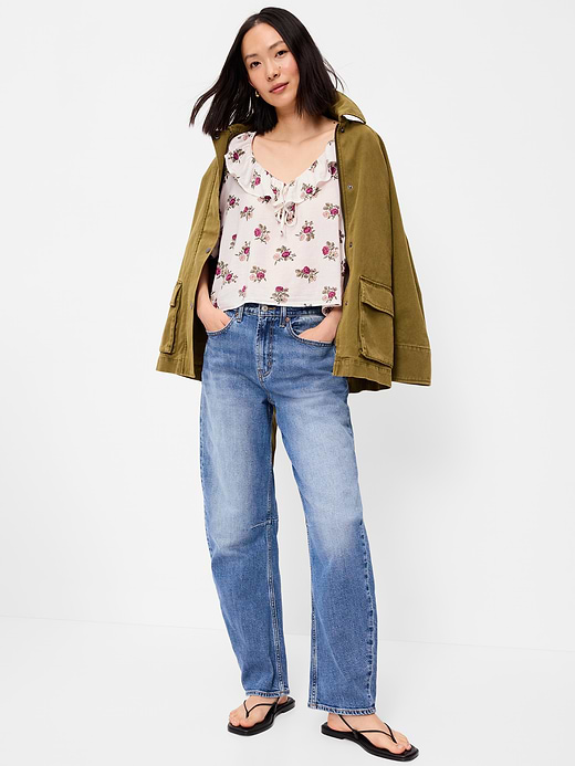 Old Navy Ruffle Collar Tie-Front Top — photo 4