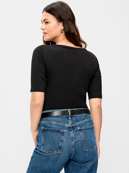 Old Navy Scoop-Neck Fitted Henley Top — photo 8