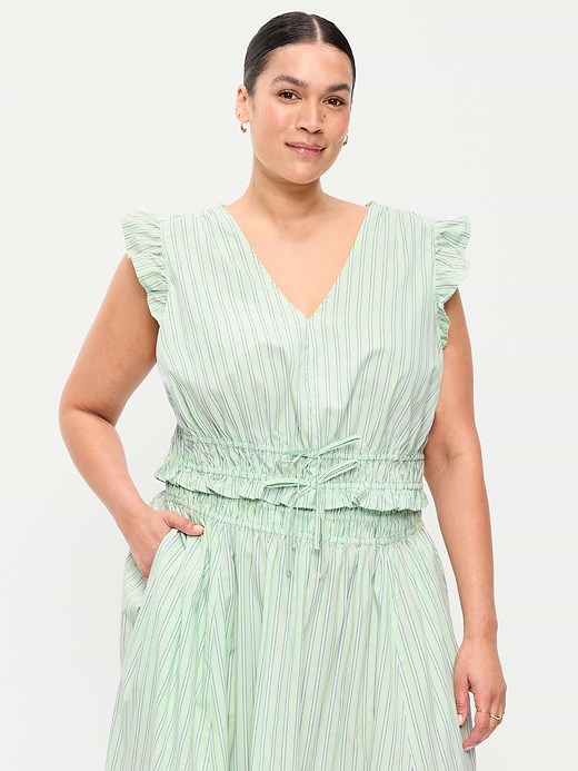 Old Navy Flutter-Sleeve Poplin Top — photo 8