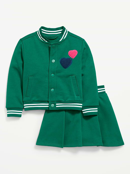 Old Navy Fleece Bomber Jacket and Pleated Skirt Set for Toddler Girls — photo 3