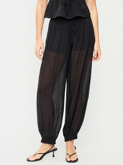 Old Navy High-Waisted Sheer Chiffon Harem Pants — photo 3