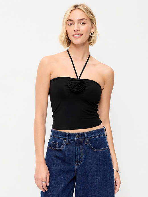 Old Navy Tie-Neck Rosette Tube Top — photo 4