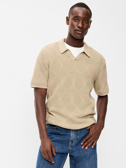 Old Navy Mixed-Stitch Polo Sweater — photo 1